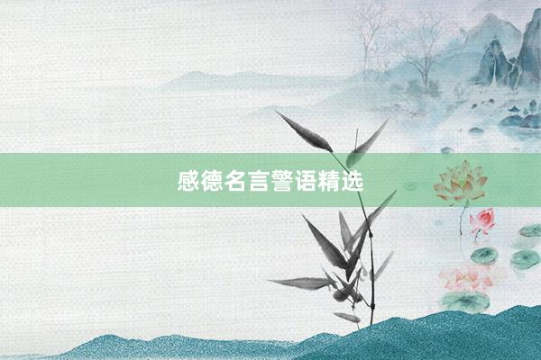 感德名言警语精选